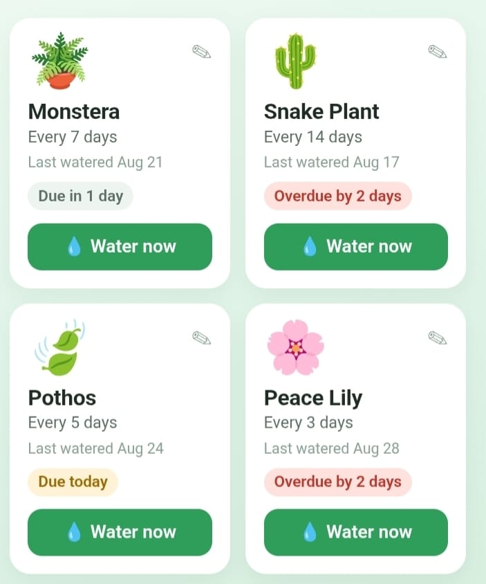 Plant Water — app preview