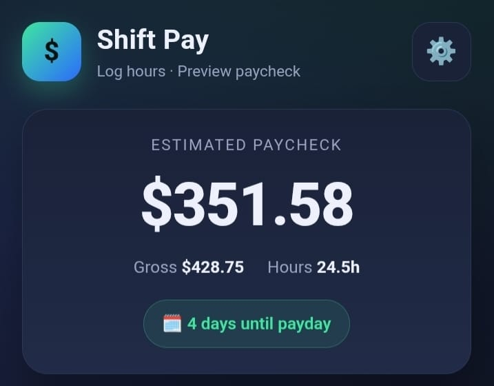 Shift Pay — app preview